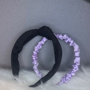 Black and Purple Satin Headbands